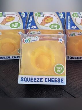Yellow Squeeze Cheese Stress Toy for Kids